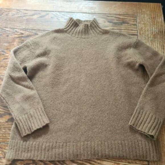 JENNI Kayne Alpaca Mockneck Pullover Sweater In Tan Sz Medium - Picture 2 of 5
